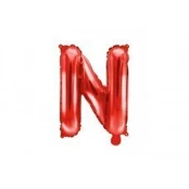 Folinis balionas Raidė "N" 35 cm, raudonas