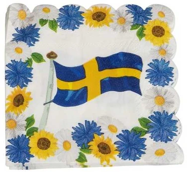 Hisabjoker Ab Svensk flag servietter, 33x33cm