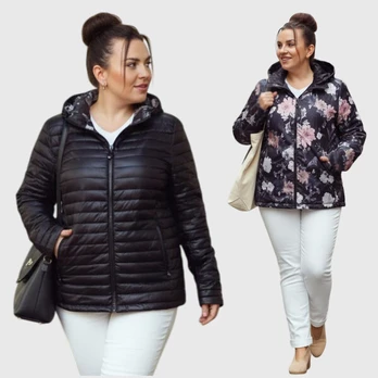 Dvipusė striukė moterims Fashion, juoda