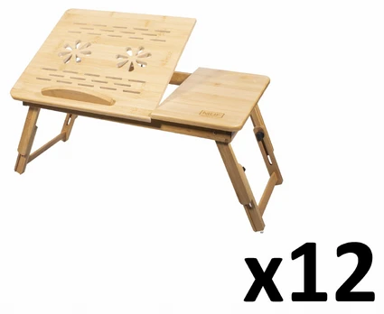 Bambukinis nešiojamas kompiuterio staliukas M, 12 vnt.