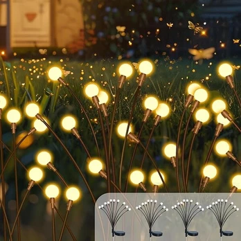 Saulės energijos sodo lempos, 4 vnt., 10 LED