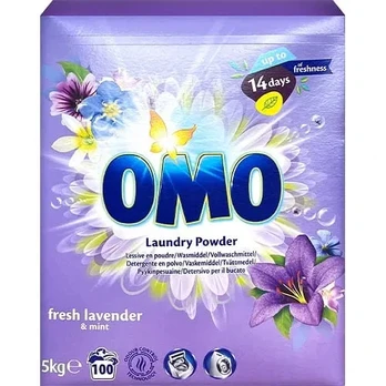 Universalūs skalbimo milteliai OMO FRESH LAVENDER & MINT, 5 kg