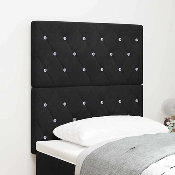 LED galvūgalis su LED juostelėmis Juodas 80 cm Aksomas