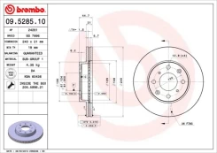 Stabdžių diskas BREMBO 09.5285.11 kaina