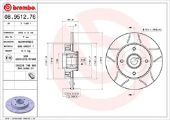 Stabdžių diskas BREMBO 08.9512.76 kaina