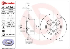 Stabdžių diskas BREMBO 09.9908.21 kaina