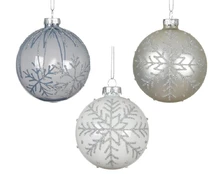 Eglutės žaisliukas Snowflake, 8 cm, stiklas kaina