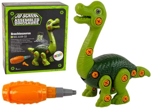 Dinozauras Brachiosaurus su atsuktuvu, žalias