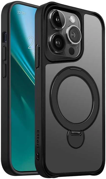 Dėklas Telforceone Etteri Matt Mag Ring case for iPhone 14 Pro 6,1' juodas