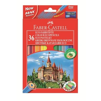 Faber-Castell Crayons 36 spalvos su spynos galąstuvu