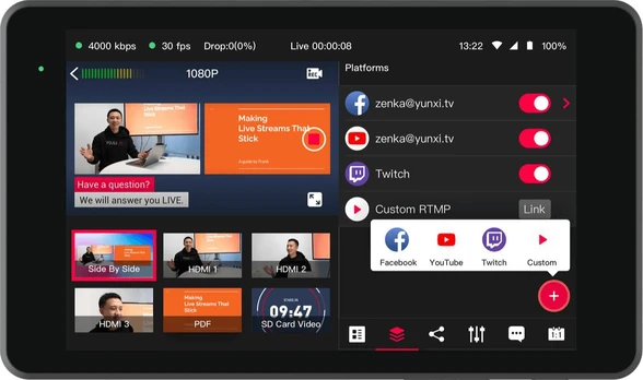 „YoloLiv YoloBox Pro Portable Multicam Live Streaming Studio“.
