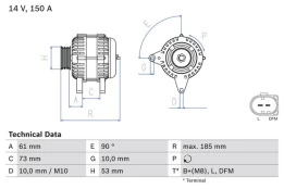BOSCH 0 986 048 921 Alternator kaina
