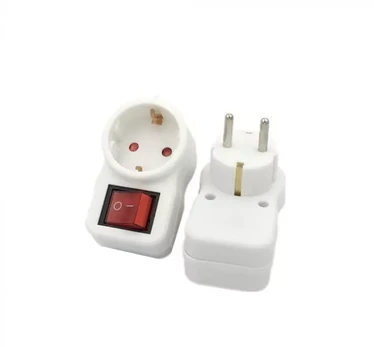 Vienvietis lizdo adapteris, baltas