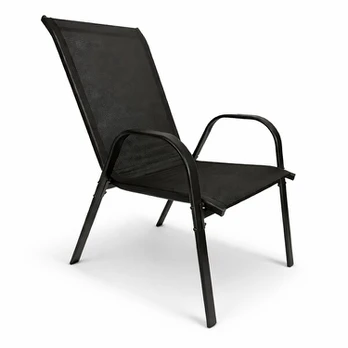 Juodas metalinis modernus lauko kėdė Balkon Minorka