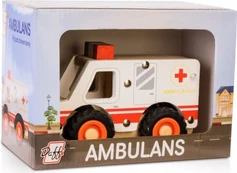 Wooden car with tires - Ambulans