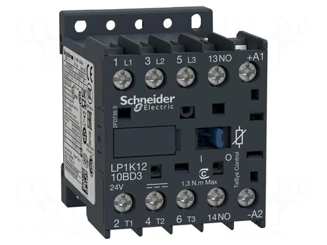 Contactor: 3-pole | NO x3 | Auxiliary contacts: NO | 24VDC | 12A