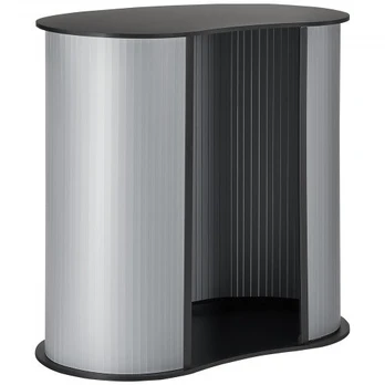 Parodų stalas, 90x49x94 cm, juodas, sulankstomas ekspozicinis stalas