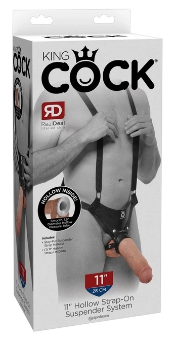 Sekso diržas + dildo KING COCK 28 cm