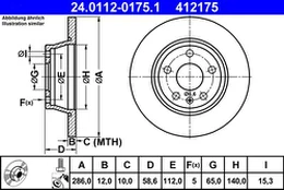 ATE 24.0112-0175.1 Brake Disc kaina