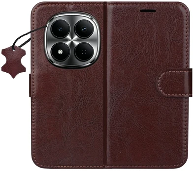 Dėklas Telforceone Smart Luxe leather case for Xiaomi Redmi Note 15 Pro 5G ruda