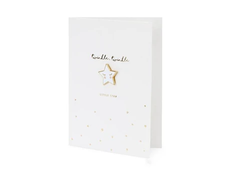 PartyDeco Card with enamel pin Star, 10.5x14.8cm
