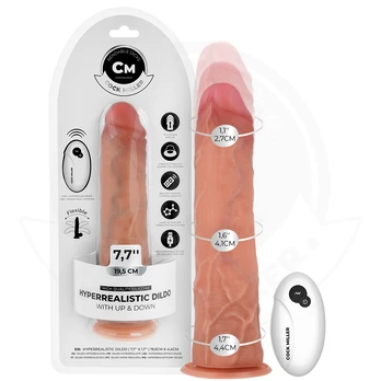 COCK MILLER - HYPER-REALISTIC DILDO WITH SUCTION CUP AND THRUSTING WITH REMOTE CONTROL 19.5 CM