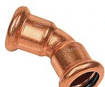 Sanha bøjning 42 mm 45° M-M - muffe-muffe Cu press. M og V bakker