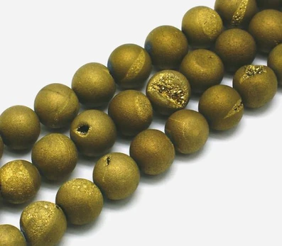 Agato "Druzy" karoliukų gija 10 mm