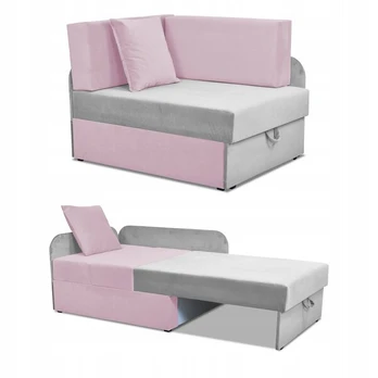 Vaikiška kampinė sofa-lova Denis Duo, pilka