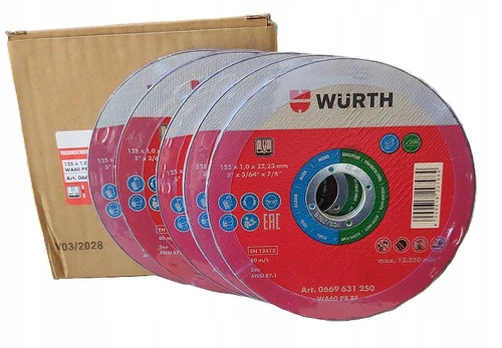 Wurth Red Line pjovimo diskai plienui 125x1mm, 25 vnt.
