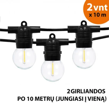 Lemputės burbulai 20 m Glow juoda