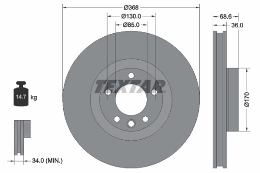 TEXTAR 92213603 Brake Disc