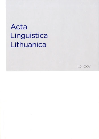 Acta Linguistica Lithuanica 87
