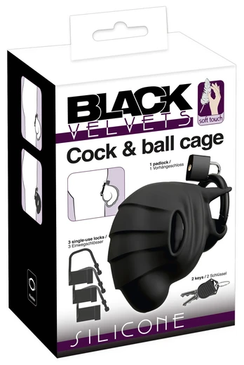 Black velvets Cock & Ball cage bdsm ir fetišas