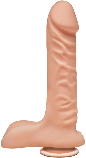 Doc Johnson The D Super D 8" Dual Density ULTRASKYN, Suction Base, rusvai gelsvas