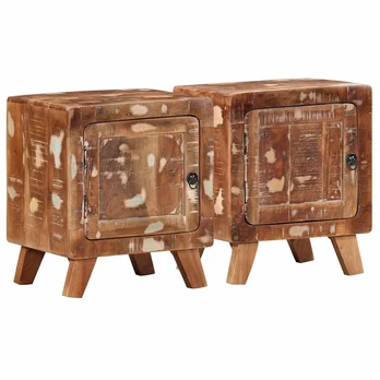 naktinė spintelė 2 vnt 40x32x46 cm perdirbta medžio masyvo
