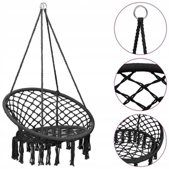 Kėdė-hamakas, 80 cm, antracito spalvos