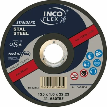Inco Flex ŠLIUOTAS METALAS DISKAS.INCOFLEX 125*6.5