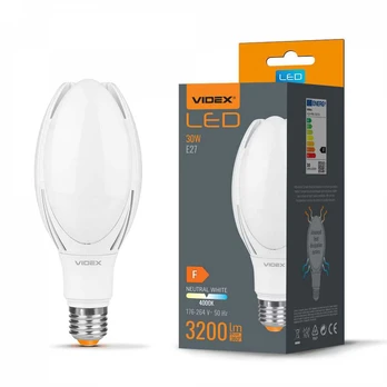 LED lemputė E27 30W, 3200Lm 4000K, VIDEX VLE-A96-30274 (neutrali balta šviesa)