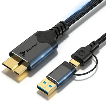 USB laidas StarTech USB-A į MICRO USB-B greitas duomenų perdavimas iš disko 10Gbps 2W1 USB-C 2M REAGLE