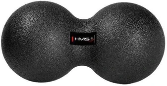 Masažinis kamuolys HMS Double Massage Ball BLM02, juodas, 12 cm