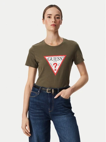 Guess Marškinėliai W1YI1B I3Z14 Chaki Regular Fit