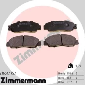Stabdžių trinkelių rinkinys, diskinis stabdys ZIMMERMANN 21651.175.1 kaina