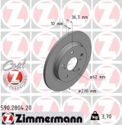 Stabdžių diskas ZIMMERMANN 590.2804.20 kaina
