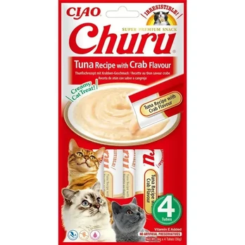 Skanėstai katėms su tunu ir krabais CHURU, 56 g