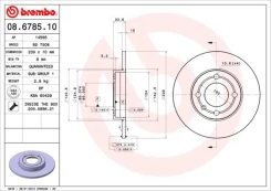 Stabdžių diskas BREMBO 08.6785.10 kaina