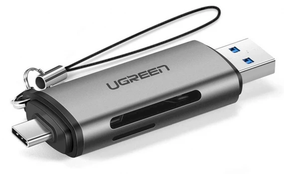 Kortelių skaitytuvas UGREEN USB 3.0/USB-C OTG micro SD, SD