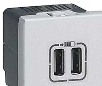 Legrand Mosaic USB įkroviklis 2 x Type A - 2,4A 15W 2m Baltas