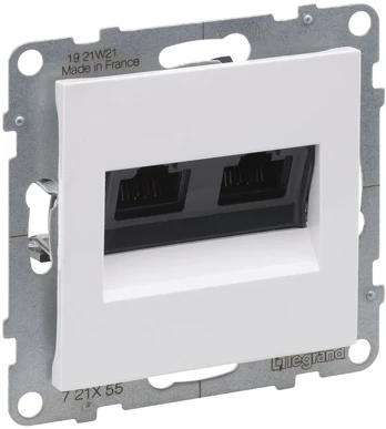 Baltas 2x RJ45 UTP 6A lizdas SUNO Legrand 721155