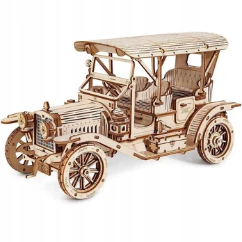 Medinis 3D konstruktorius Robotime Retro automobilis, 298 d.
